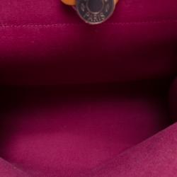 Pre Owned Hermes Magenta Toile Vache Herbag Convertible Satchel
