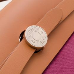 Pre Owned Hermes Magenta Toile Vache Herbag Convertible Satchel