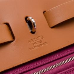 Pre Owned Hermes Magenta Toile Vache Herbag Convertible Satchel