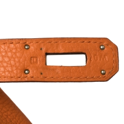 Hermes Orange Clemence Leather Palladium Hardware Kelly Retourne 40 Bag