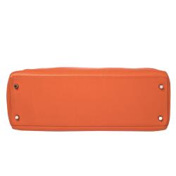 Hermes Orange Clemence Leather Palladium Hardware Kelly Retourne 40 Bag