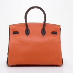 Pre Owned Hermes Birkin 35 Togo Limited Edition Orange Brown