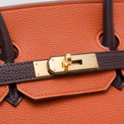 Pre Owned Hermes Birkin 35 Togo Limited Edition Orange Brown