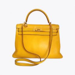 Hermes Kelly 32 Taurillon Clemence in Yellow