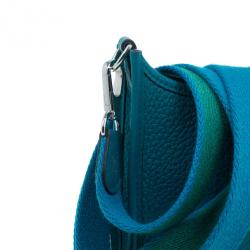Pre Owned Hermes Clemence Bleu Evelyne II TPM Bag