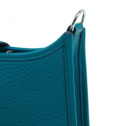 Pre Owned Hermes Clemence Bleu Evelyne II TPM Bag