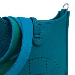 Pre Owned Hermes Clemence Bleu Evelyne II TPM Bag