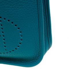 Pre Owned Hermes Clemence Bleu Evelyne II TPM Bag
