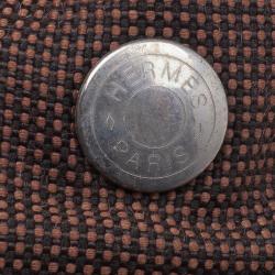 Pre Owned حقيبة يد توت هيرمس هيرلين كانفاس بني MM