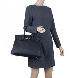 Hermes Noir Togo Calfskin Palladium Hardware Birkin 35 