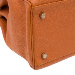 Hermes Orange Togo Leather Kelly 40 Bag