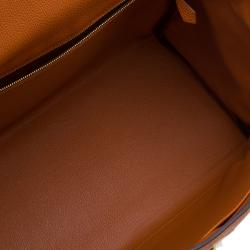 Hermes Orange Togo Leather Kelly 40 Bag
