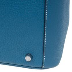 Pre Owned Hermes Blue Clemence Leather Lindy Bag 30