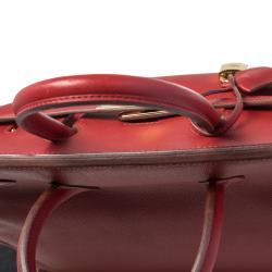 Pre Owned Hermes Rouge Vif Epsom Leather Gold Hardware HAC Birkin 32 Bag