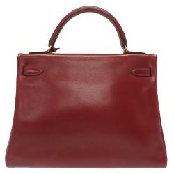 مملوكة مسبقًا Hermes Red Box Leather Kelly Retourne 32 Bag