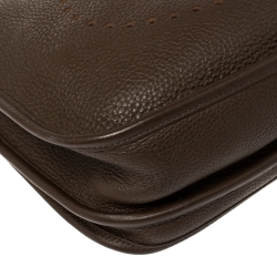 Pre Owned Hermes Chocolat Togo Leather Evelyne III PM Bag