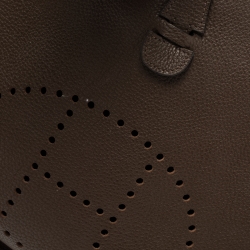 Pre Owned Hermes Chocolat Togo Leather Evelyne III PM Bag