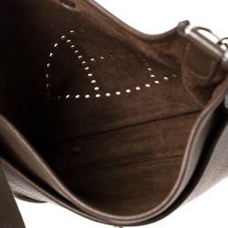 Pre Owned Hermes Chocolat Togo Leather Evelyne III PM Bag