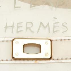Pre Owned Hermes White Vinyl  Kelly Tote Bag