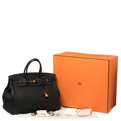 Hermes Black Togo Leather Gold Hardware Birkin 40 Bag