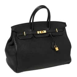 Hermes Black Togo Leather Gold Hardware Birkin 40 Bag