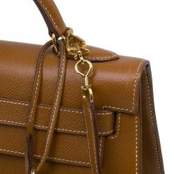 Pre Owned Hermes Orange Epsom Leather Gold Hardware Kelly Sellier 32 Bag