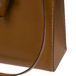 Pre Owned Hermes Orange Epsom Leather Gold Hardware Kelly Sellier 32 Bag