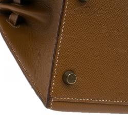 Pre Owned Hermes Orange Epsom Leather Gold Hardware Kelly Sellier 32 Bag