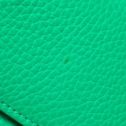 Pre Owned Hermes Menthe Taurillon Clemence Leather Palladium Finished Kelly Retourne 35 Bag
