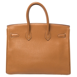 Hermes Gold Togo Leather Gold Hardware Birkin 35 Bag