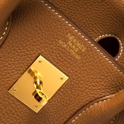 Hermes Gold Togo Leather Gold Hardware Birkin 35 Bag