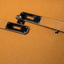Pre Owned Hermes Jaune D'or Taurillon Clemence Leather Jypsiere 28 Bag