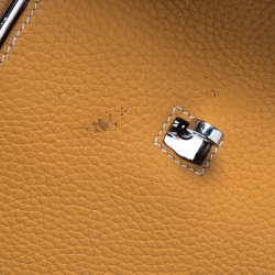 Pre Owned Hermes Jaune D'or Taurillon Clemence Leather Jypsiere 28 Bag