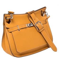 Pre Owned Hermes Jaune D'or Taurillon Clemence Leather Jypsiere 28 Bag