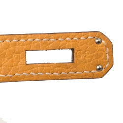 Pre Owned Hermes Jaune D'or Taurillon Clemence Leather Jypsiere 28 Bag