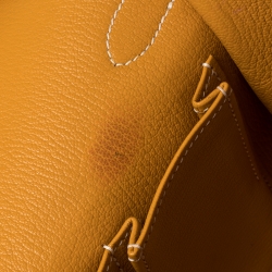 Pre Owned Hermes Jaune D'or Taurillon Clemence Leather Jypsiere 28 Bag