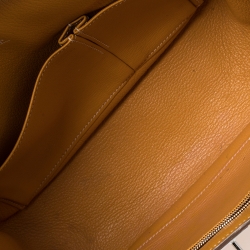 Pre Owned Hermes Jaune D'or Taurillon Clemence Leather Jypsiere 28 Bag