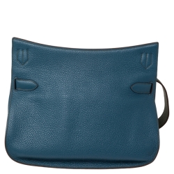 Pre Owned Hermes Bleu Thalassa/Canopee Taurillon Clemence Leather Palladium Hardware Jypsiere 34 Bag