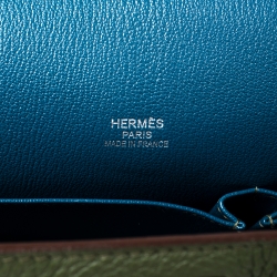 Pre Owned Hermes Bleu Thalassa/Canopee Taurillon Clemence Leather Palladium Hardware Jypsiere 34 Bag