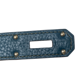 Pre Owned Hermes Bleu Thalassa/Canopee Taurillon Clemence Leather Palladium Hardware Jypsiere 34 Bag