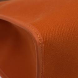 مملوكة مسبقًا Hermes Brown/Orange Canvas and Leather Herbag Zip PM Bag