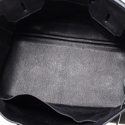 Hermes Noir Taurillon Clemence Leather Palladium Plated Birkin 35 Bag