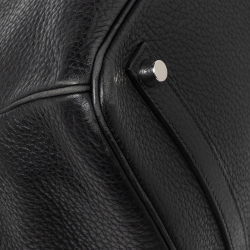 Hermes Noir Taurillon Clemence Leather Palladium Plated Birkin 35 Bag