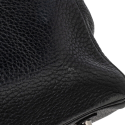 Hermes Noir Taurillon Clemence Leather Palladium Plated Birkin 35 Bag