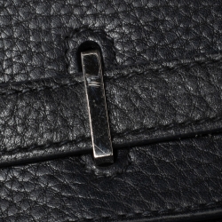 Hermes Noir Taurillon Clemence Leather Palladium Plated Birkin 35 Bag