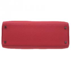 Pre Owned حقيبة هيرمس كيلي ريتورن 35 جلد كليمينس أحمر إكسسوار بلاديوم