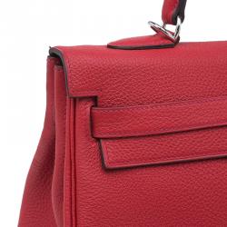 Pre Owned حقيبة هيرمس كيلي ريتورن 35 جلد كليمينس أحمر إكسسوار بلاديوم