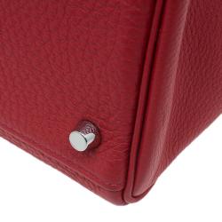 Pre Owned حقيبة هيرمس كيلي ريتورن 35 جلد كليمينس أحمر إكسسوار بلاديوم