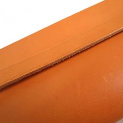 Pre Owned Hermes Tan Leather and Beige Toile Canvas Large Herbag