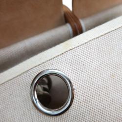 Pre Owned Hermes Tan Leather and Beige Toilea Canvas Herbag MM